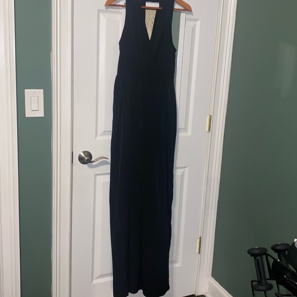 sparkle & fade jumpsuit small open back empire waist with pleats and pockets - Picture 1 of 6